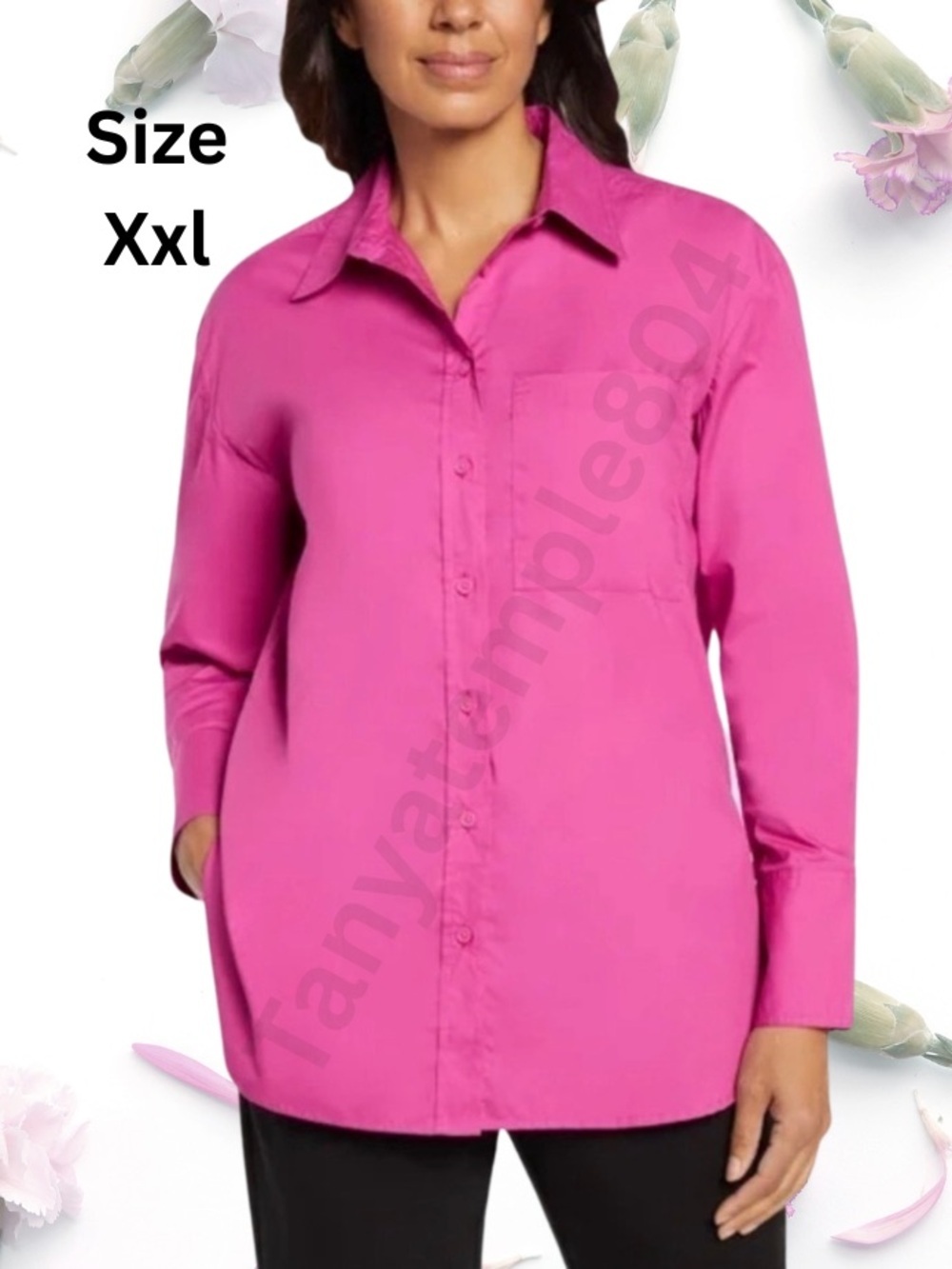 Ladies' Pink XX-Large Banana Republic Button Front Shirt Loose Fitting